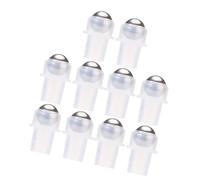 LIFKOME 10pcs Refillable Roller Ball Bottles Inserts for Essential Oils and Perfume Transparent PE Plastic Caps with Steel Roller Balls DIY Liquid Applicator Accessories