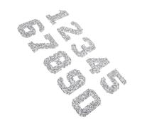 LIFKOME 10PCS Rhinestone Number Patches DIY Glitter Appliques for Clothes Bags Hats Shoes Easy Self-Adhesive Sewing Craft with Digits