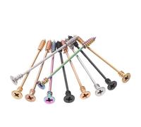 LIFKOME 10pcs Stainless Steel Long Earrings Hypoallergenic Ear Bone Jewelry for Men Women Korean Fashion Cartilage Piercing Comfortable Black Gold Silver Rose Gold