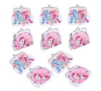 LIFKOME 10pcs Unicorn Coin Purse PVC Kiss Lock Wallets for Women Compact Change Pouch with Multiple Compartments for Coins Bills Cards Portable Small Money Bag