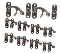 LIFKOME 10pcs Vintage Metal Hook Hasp Latch with Replacement Screws Antique Right Swing Lock Clasp for Jewelry Boxes Cabinets Toolboxes Suitcases Multipurpose Tin Box Clasp