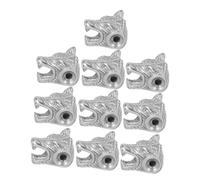 LIFKOME 10pcs Wolf Head Spacer Beads for Necklace Wolf Head Beads Men's Retro Bracelet Antique Spacer for DIY Antique Jewelry Making European Style Silver