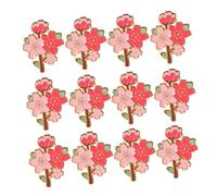 LIFKOME 12 Pcs Cherry Blossom Brooch Pins Pink Enamel Flower Lapel Pins for Backpacks Clothes Bags Jackets Cute Kawaii Floral Decorative Badge with Zinc Alloy Finish Spring gift for for for for for