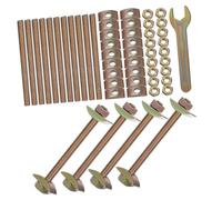 LIFKOME 12 Sets Half Moon Furniture Bolt with Wrench Iron Countertop Joint Connectors for Stable Tabletop and Workbench Assembly Easy Install Fasteners for Secure Surface Connection