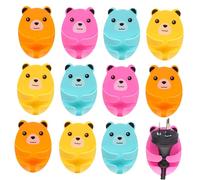 LIFKOME 12pcs Adhesive Power Plug Hooks Cute Bear Design Sticky Cable Holders for Wire Organization No Drilling Required Multipurpose Wall Mount Cord Clips for Kitchen Bathroom Desk