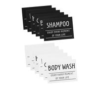LIFKOME 12Pcs Bathroom Label Stickers for Soap Dispenser Hand Soap Shampoo and Conditioner Durable Oil Resistant Labels for Bottles Design