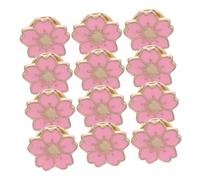 LIFKOME 12pcs Cute Cherry Blossom Brooch Pins Youthful Enamel Alloy Badge Decoration for Backpacks Hats Clothing Secure Pin Mechanism Japanese Girl Style