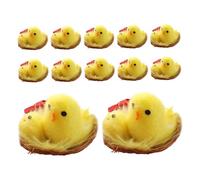 LIFKOME 12pcs Fluffy Mini Easter Chicks for Little Chicken Decorations for Easter Party Favors Home Decor and Creative Ideas