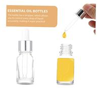 LIFKOME 12Pcs Glass Dropper Bottles with White Tops and Silver Rings Portable Leak Essential Oil Bottles for Aromatherapy Perfume Cosmetic Blends Travel and Storage