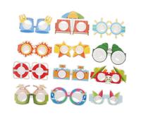 LIFKOME 12pcs Hawaiian Party Paper Glasses Tropical Flamingo Photo Props Fun Lightweight Summer Accessories for Luau Celebrations for Boys