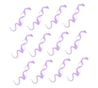 LIFKOME 12pcs High Temperature Wire One-piece Hair Extension Piece Long Curly Wig Bright Light Purple Non-reflective Safe Decorative for Daily Party Festival Use