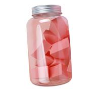 LIFKOME 12Pcs Makeup Sponge Coral Orange Sector Shaped Cosmetic Puff for Wet Dry Application for Foundation Concealer Blush Highlighter Use