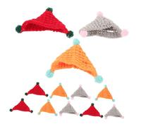 LIFKOME 12pcs Mini Crochet Doll Knit Hats for Small Pets and Figurines Hand Knitted Wool Beanies in Red Orange Gray Cute DIY Craft Accessories for Holiday Decorations and Party Favors