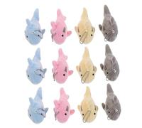 LIFKOME 12pcs Mini Plush Shark Keychain Pendants Bright Colored Stuffed Animal Shark Charms with Easy Attachment Loops Cute Ocean Animal Bag and Backpack Accessories for Party Favors and