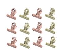 LIFKOME 12pcs Nail Extension Clamps Metal Nail Art Clips for Manicure and DIY Fingernail Styling Gold and Rose Gold Professional Female Care Accessories for Salon and Home Use
