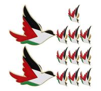 LIFKOME 12PCS Palestine Flag Enamel Brooch Pin Set Small National Flag and Peace Dove Lapel Pins for Jackets, Hats, Bags Patriotic Awareness Accessories for Travel and Everyday Wear