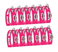 LIFKOME 12pcs Plastic Tambourine Handbells for Adults Lightweight Handheld Musical Instrument with Jingle Bells Ergonomic Design for Small Hands Rhythm for Educational Music Practice and