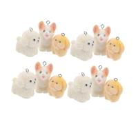 LIFKOME 12pcs Resin Flocking Dog Charms Cute Cartoon Puppy Pendants for DIY Bracelet Necklace Earring Keychain Crafting with Corgi Miniature Decorative Ornaments