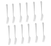 LIFKOME 12pcs Stainless Steel Dessert Forks Mini Appetizer Forks for Fruit Cake Party Home Restaurant Easy to Clean Compact Design