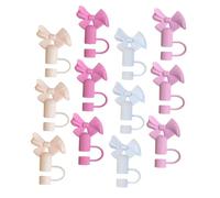 LIFKOME 12pcs Straw Cap Dust Plug Straw Dust Cap Bowtie Silicone Hat Bow Silica Gel