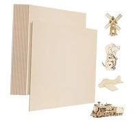 LIFKOME 12pcs Unfinished Wooden Squares Basswood Craft Boards for Painting Engraving Modeling DIY Projects with Smooth Surface and Sturdy Rustic Appeal