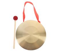 LIFKOME 15.5cm Brass Chinese Hand Gong Cymbal with Play Hammer Percussion Instrument for Company Opening and Traditional Music Performances