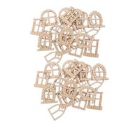 LIFKOME 150pcs Mini Wooden Garden Doors Windows Unfinished Fairy House Accessories for DIY Miniature Furniture for Creative Projects and Garden Decoration