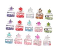 LIFKOME 15pcs Bottle Charms Milk Tea Pendant Keychain Accessories Mixed Colors Cute Star Design for Crafting Gifts and Decoration
