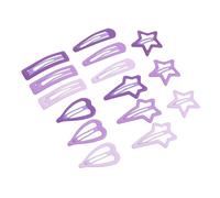 LIFKOME 15pcs Metal Hair Clips for Snap Barrettes in Five Shapes Star Heart Teardrop Rectangle Four Pointed Star Matte Finish Hair Accessories for Daily Wear and Parties