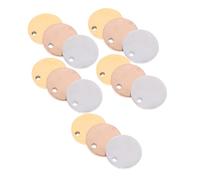 LIFKOME 15Pcs Stainless Steel Pet Id Tags Round Blanks for Engraving Dog Tags Rust Resistant DIY Jewelry Making Charms Keyring Accessories