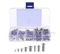 LIFKOME 160 Pcs 304 Stainless Steel Round Head Knurled Shank Solid Rivets Semi-Round Rivet Hardware Kit for Industrial Fastening and Metalwork Applications