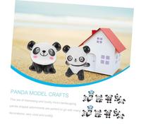 LIFKOME 16pcs Decorative Panda Model Crafts for Bonsai and Micro Landscape Vivid Plastic Animal Ornaments for Home Decor Photo Props and Ideas