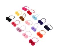 LIFKOME 16pcs Hair Ties with Double Fuzzy Pom Pom Balls Soft Elastic Ponytail Holders for Comfortable Stretchy Hair Accessories for Playful Hairstyles