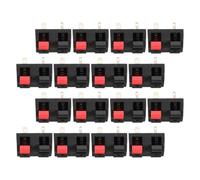 LIFKOME 16pcs Speaker Spring Connection Clip 2-way Clamp Terminal Plastic Metal Red Black for Stage Audio System Setup and Stage Sound Wire Connections