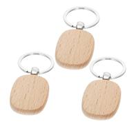 LIFKOME 1bag Wooden Key Chains Blank Key for Custom Crafting Natural Material for Bag Pendants