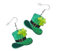 LIFKOME 1pair Patrick Day Shamrock Dangle Earrings for Women Charming Hat Drop Earrings for Birthdays and Special Occasions Show Your Fashion Taste and Luck