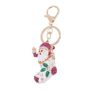 LIFKOME 1pc Creative Santa Claus Key Pendant Imitation Rhinestones Adorable Xmas Bag Decoration for Backpacks and Keys Lightweight and Safe Metal Keychain