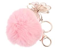 LIFKOME 1pc Diamond-Encrusted Fuzzy Key Chain Pendant Cute Keyring for Handbags and Keys Stylish Accessory for Easy Identification and Decoration