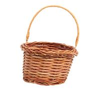 LIFKOME 1PC Mini Handmade Woven Basket Decorative DIY Props for Easter Activities Creative Desktop Decoration Light Brown Diameter Height for Home and School Use
