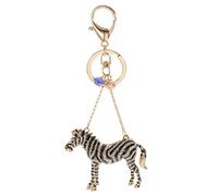 LIFKOME 1pc Stylish Zebra Diamond Keychain Keyring Bag Pendant Creative and Fashionable Decoration for Keys and Unique Design for Animal
