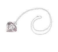 LIFKOME 1pc Vintage Hollow Heart Shaped Quartz Pocket Watch Retro Style Silver Pocket Watch for Men and Women Creative Design for and Decoration