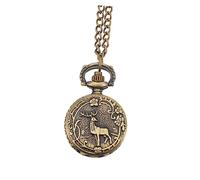 LIFKOME 1pc Vintage Pocket Watch Elk Pattern Chain Elegant Design for Father Day Christmas Birthdays Literary Style Carved