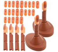 LIFKOME 1set Adjustable Manicure Practice Hand Detachable Base Realistic Fake Finger Model for Nail Art Techniques for Beginners and Professionals Set Brown