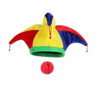LIFKOME 1set Funny Clown Hat with Bell and Sponge Nose for Carnival Masquerade and Party Events Soft Comfortable for Adults Essential Costume Accessory for Festivals