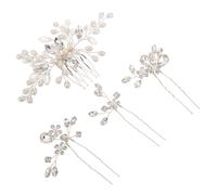 LIFKOME 1set Wedding Hair Accessories for Brides Decorative Rhinestone Hair Comb and Flower Chinese Style for Weddings and Formal Events