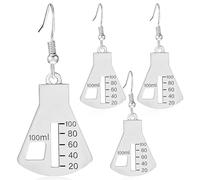 LIFKOME 2 Pairs Chemistry Teacher Earrings, Erlenmeyer Flask Hook Dangle Drop Earrings for Women, Creative Science Pendant Jewelry Gift for Biology Educators