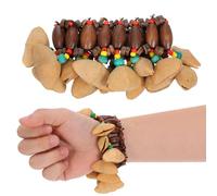 LIFKOME 2 Pcs African Tribal Style Nut Shell Bracelet Musical Instrument Handbell Percussion Bangle for Dance and Party Accessories