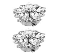 LIFKOME 2 Pcs Alloy Flower Rhinestone Cufflinks Decorative Button Covers for French Cuff Shirts Easy DIY Application for Women Blouses and Men Dress Shirts Formal Wedding and Business