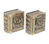 LIFKOME 2 Pcs First Tooth Metal Box Adorable Keepsake Storage for Milk Curls Vintage Design with Animal Patterns for Baptism Birthdays Special Occasions