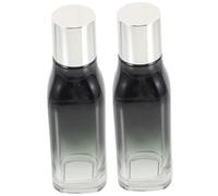 LIFKOME 2 pcs Gradient Black Empty Glass Cosmetic Bottles with Lids Travel Makeup Dispenser Containers for Liquid Skincare Lotion Storage